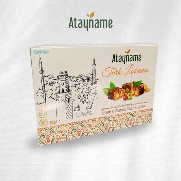 Atayname Susam Kaplamalı Fındıklı Lokum 300 G - Image 1