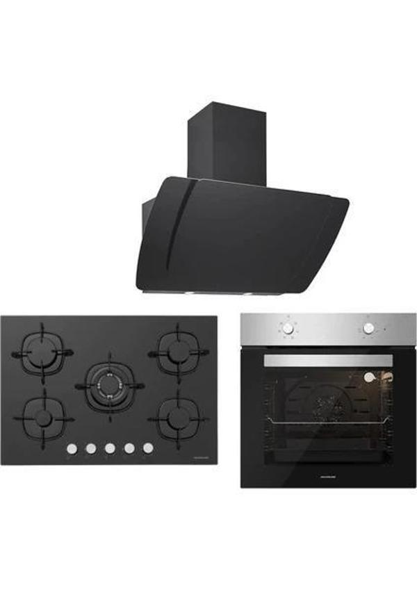 Silverline BO6501X01 - CS5365B01 - 3373 Misto 60 Siyah Ankastre Set - Image 1
