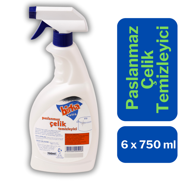 Birka Extra Paslanmaz Çelik Yüzey Temizleyicisi 6 Adet x 750 ml - Image 1