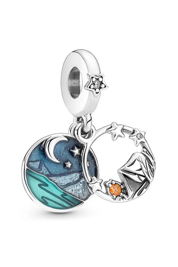 Asafaccessory Kamp Ve Gece Charm Gümüş Kaplama Gümüş Battal Standart - Image 1