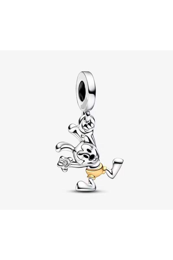 Asafaccessory Mickey Mouse Oswald Charm Gümüş Kaplama Gri #1 - Image 1