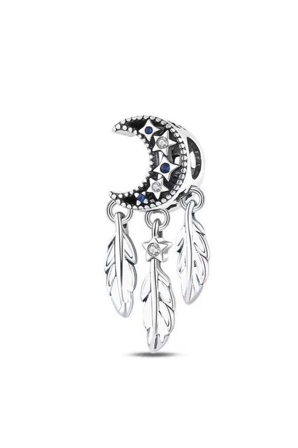 Asafaccessory Yeni Ay Rüya Kapanı Charm Gümüş Kaplama Gri  - Image 1