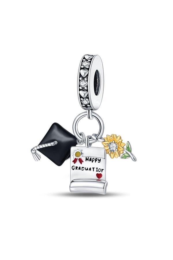 Asafaccessory Mezuniyet Charm Gümüş Kaplama gri  - Image 1