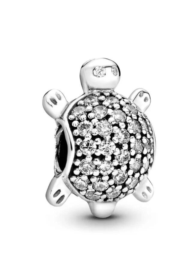 Asafaccessory Taşlı Kaplumbağa Charm Gümüş Kaplama Gümüş Tek Ebat - Image 1
