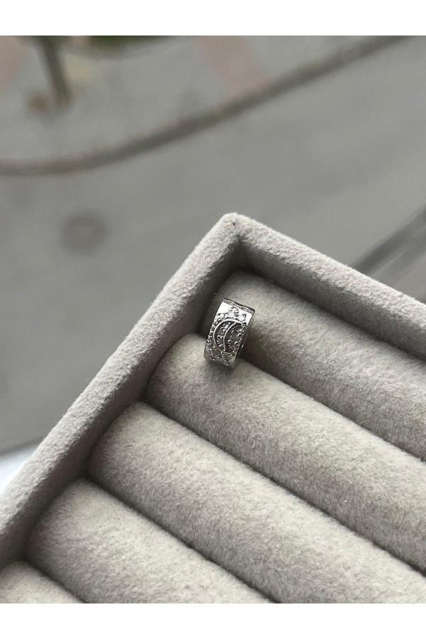 Asafaccessory Ay Ve Güneş Klips Charm Gri taşlı  - Image 1