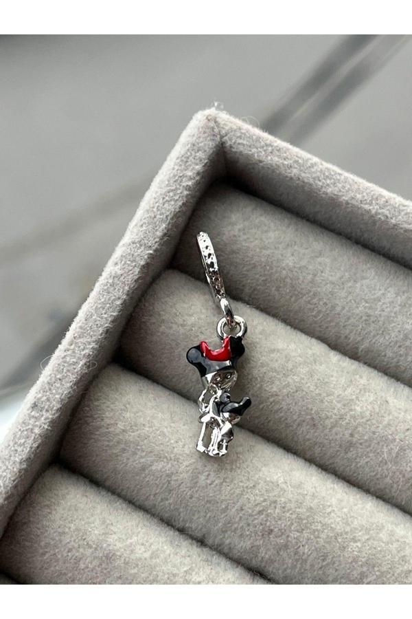 Asafaccessory Kız Çocuk Anne Charm Gümüş Kaplama Gri Battal Standart - Image 1