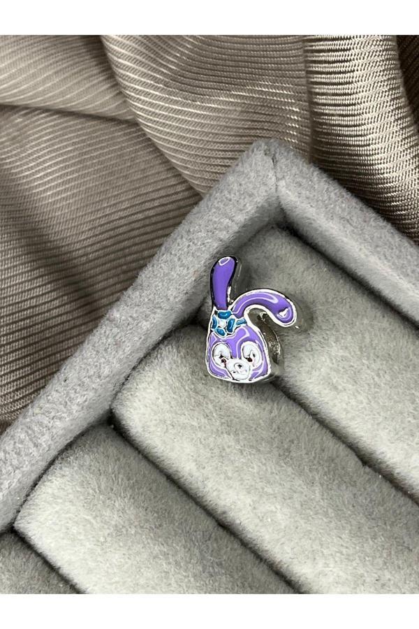 Asafaccessory Mor Tavşan Charm Gümüş Kaplama Gri Battal Standart - Image 1
