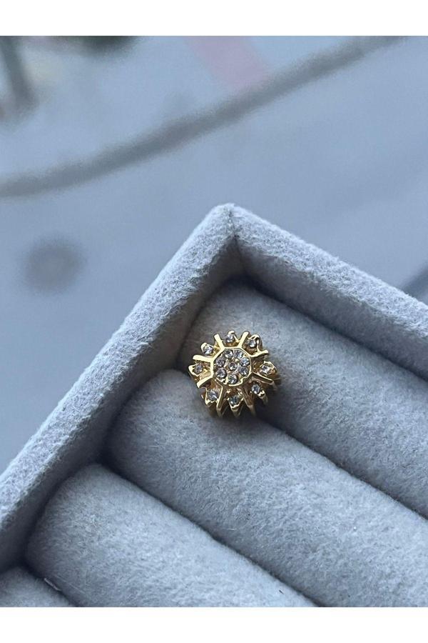 Asafaccessory Taşlı Güneş Sembolü Charm Altın  - Image 1