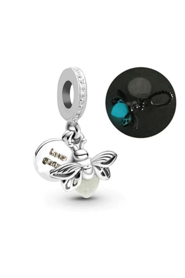 Asafaccessory Karanlıkta Parlayan Ateş Böceği Charm Gümüş Kaplama gümüş Tek Ebat - Image 1