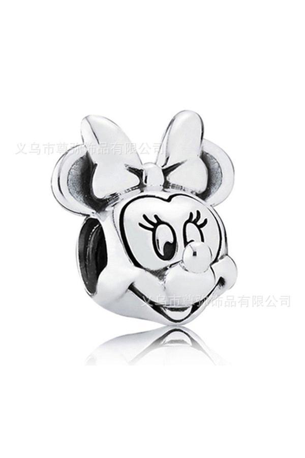Asafaccessory Minnie Mouse Kafa Charm Gümüş Kaplama Gümüş Tek Ebat - Image 1