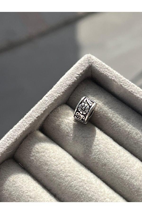 Asafaccessory Filigran Çiçekli Klips Charm Gri  - Image 1