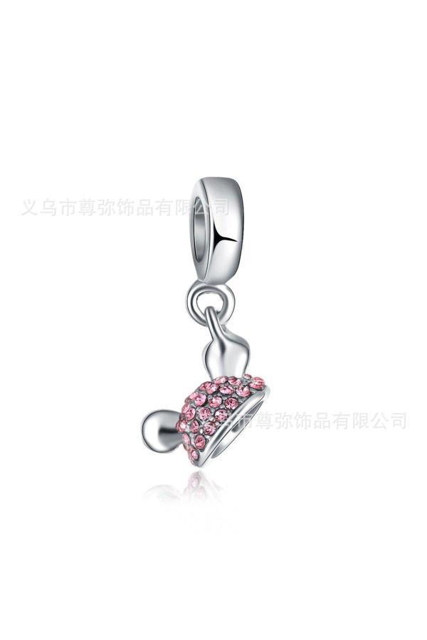 Asafaccessory Sallantılı Pembe Mickey Şapka Charm Gümüş Kaplama pembe Tek Ebat - Image 1