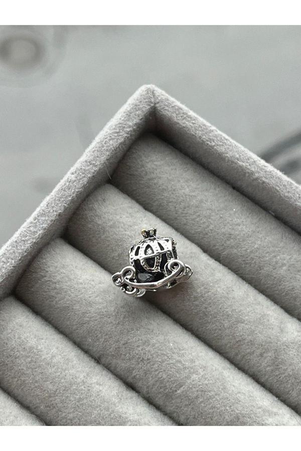 Asafaccessory Balkabağı Araba Charm Gümüş Kaplama gri Tek Ebat - Image 1