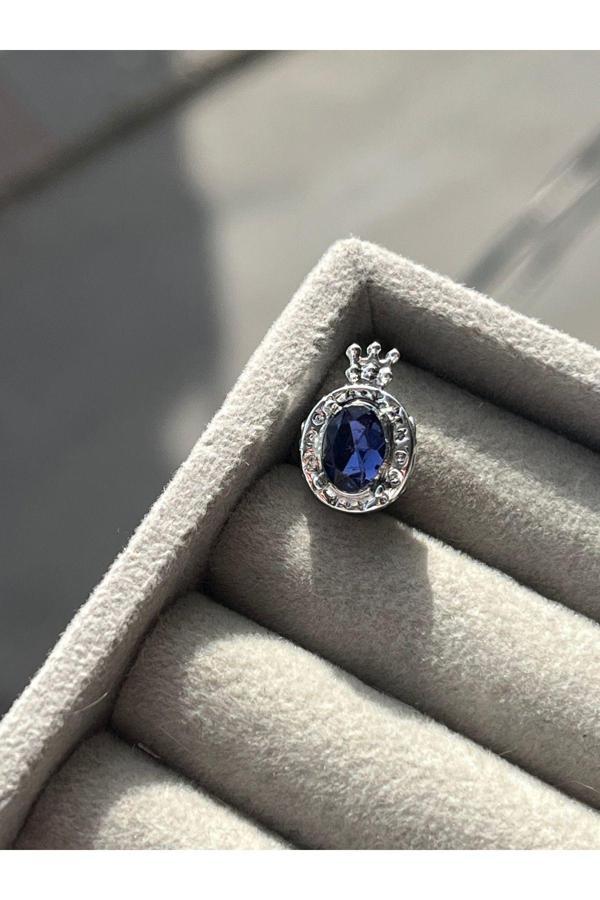 Asafaccessory Mavi Taşlı Taç Charm Mavi  - Image 1