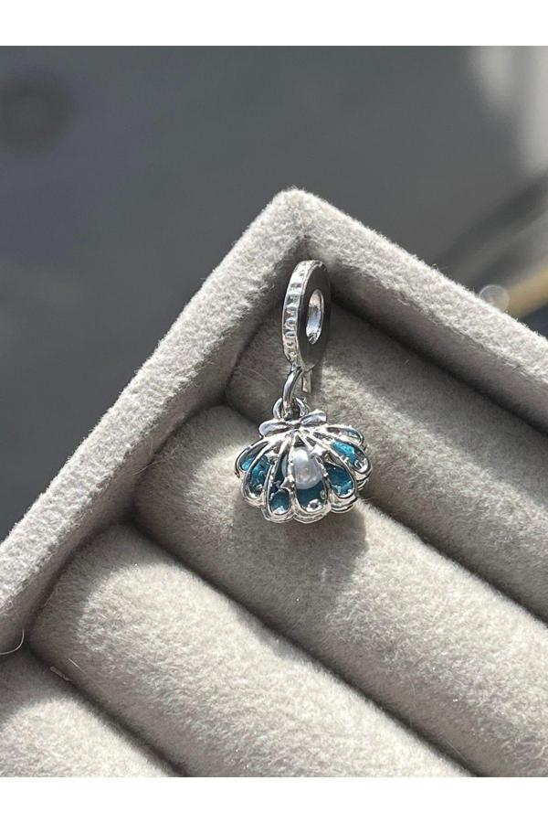Asafaccessory İncili İstiridye Kabuğu Sallantılı Charm Mavi  - Image 1