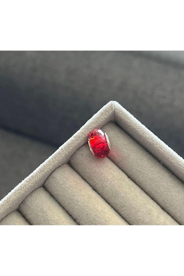 Asafaccessory Petek Kesimli Murano Charm Gümüş Kaplama gri Battal Standart - Image 1