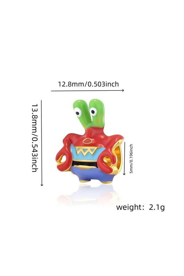 Asafaccessory Süngerbob Charm Gümüş Kaplama Gri S - Image 1