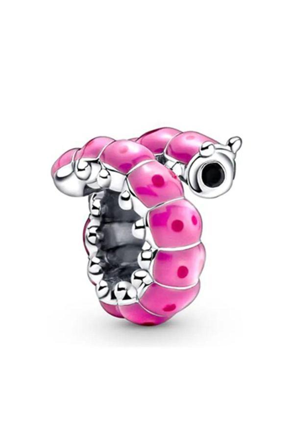 Asafaccessory Tırtıl Charm Pembe Gümüş Kaplama Pembe Tek Ebat - Image 1