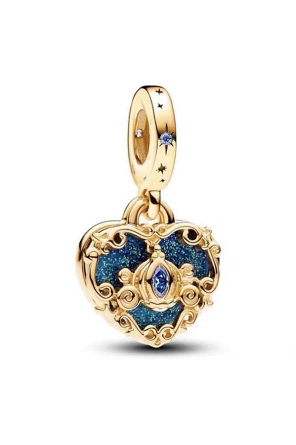 Asafaccessory Cindirella Kalp Charm Gümüş Kaplama Gri Battal Standart - Image 1