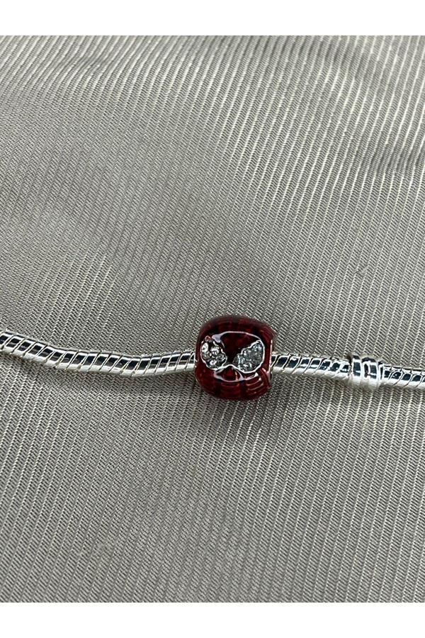 Asafaccessory Spiderman Kırmızı Kafa Charm Gümüş Kaplama Kırmızı Tek Ebat - Image 1