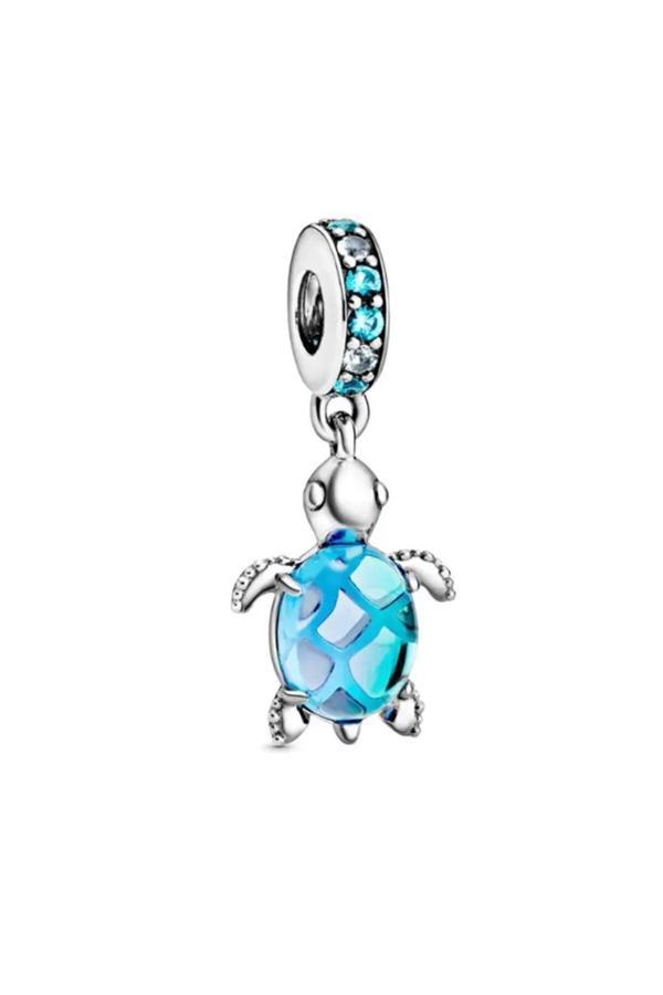 Asafaccessory Mavi Kaplumbağa Charm Gümüş Kaplama Gümüş Tek Ebat - Image 1