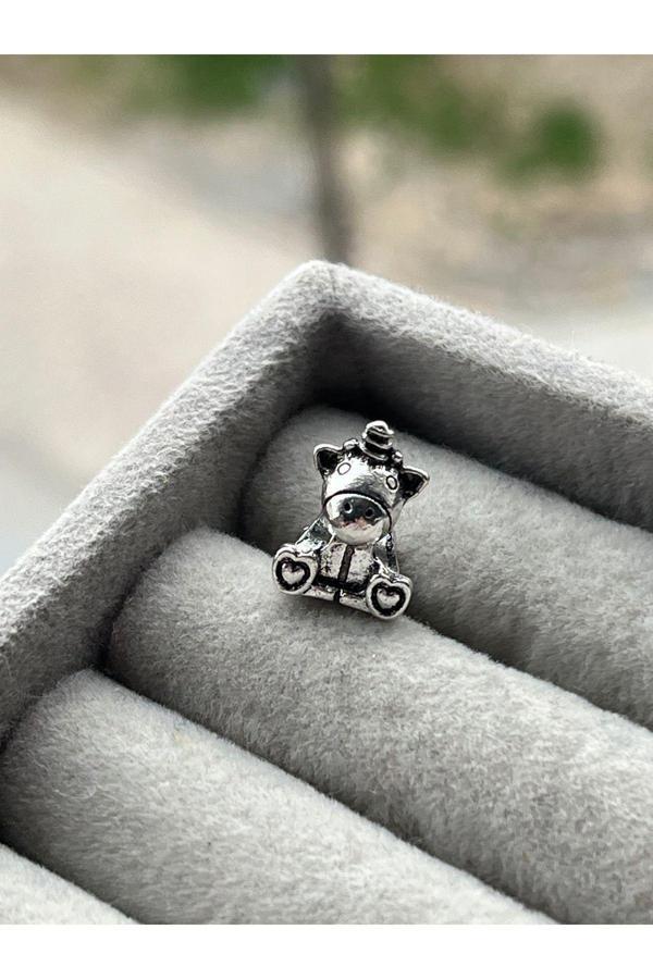 Asafaccessory Unicorn Charm Gümüş Kaplama Gri Tek Ebat - Image 1