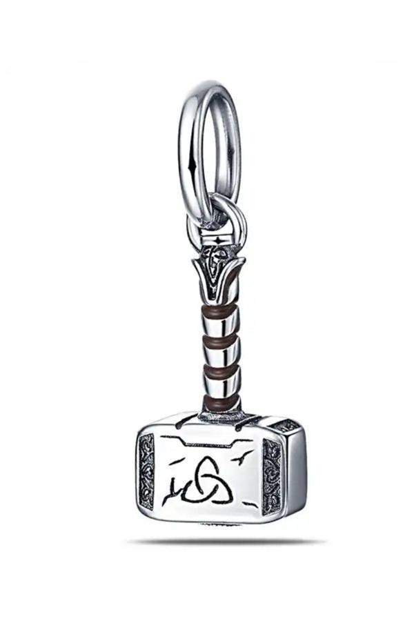 Asafaccessory Avengers Thor Çekiç (Mjolnirs) Charm Gümüş Kaplama Gümüş Tek Ebat - Image 1