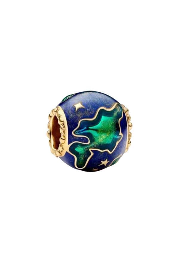 Asafaccessory Dünya Gezegeni Charm Gümüş Kaplama Renkli Battal Standart - Image 1