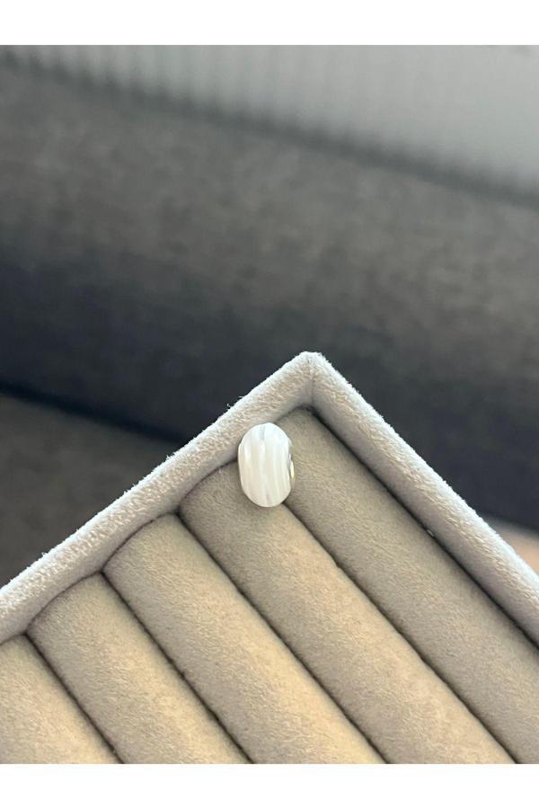 Asafaccessory Çizgili Renkli Murano Charm Gümüş Kaplama gri S - Image 1