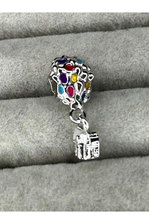 Asafaccessory Yukarı Bak Charm Balon Charm Gümüş Kaplama Renkli Tek Ebat - Image 1