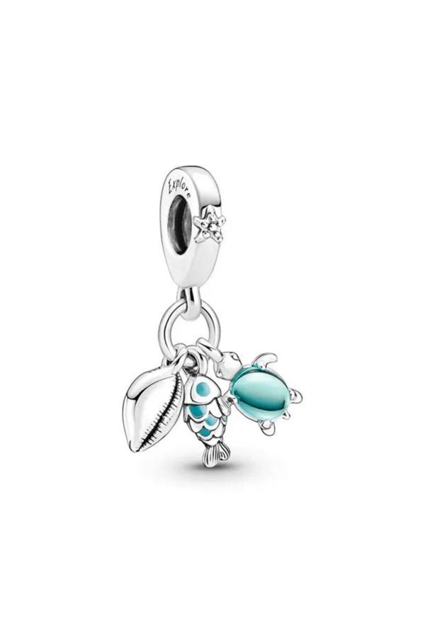 Asafaccessory Sallantılı Kaplumbağa İstiridye Charm Gümüş Kaplama Gümüş Tek Ebat - Image 1