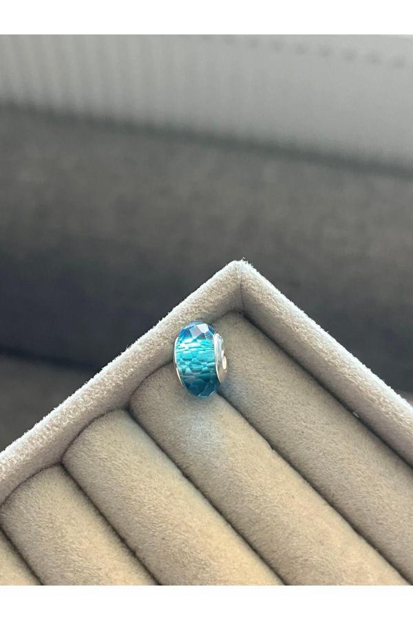 Asafaccessory Petek Kesimli Murano Charm Gümüş Kaplama gri Battal Standart - Image 1