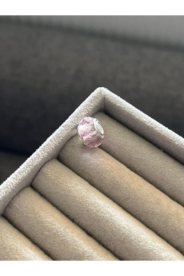 Asafaccessory Petek Kesimli Murano Charm Gümüş Kaplama gri Battal Standart - Image 1