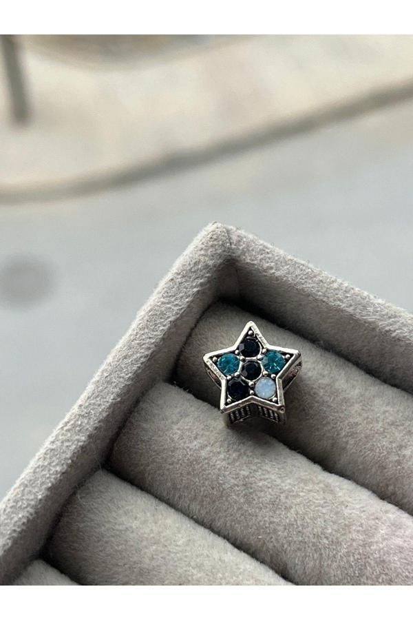Asafaccessory Yıldız Charm Gümüş Kaplama Mavi Tek Ebat - Image 1