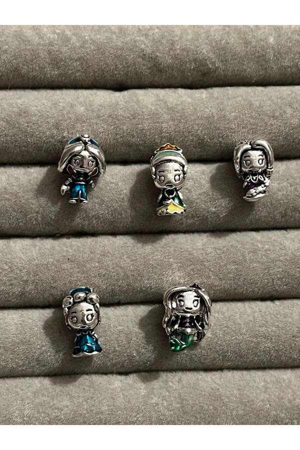 Asafaccessory Disney Prensesler Charm Set Gümüş Kaplama Karışık Battal Standart - Image 1