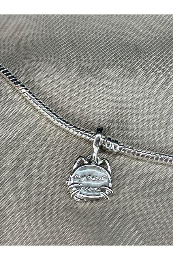 Asafaccessory Sallantılı Kedi Charm Gümüş Kaplama Gümüş Tek Ebat - Image 1