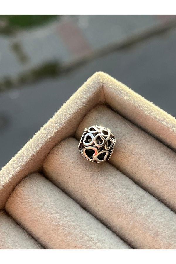 Asafaccessory Kafes İşi Kalbini Aç Charm Gümüş Kaplamadır Gri #1 - Image 1