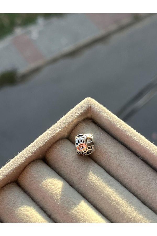 Asafaccessory Pati İzleri Charm Gümüş Kaplama Gri S/B - Image 1
