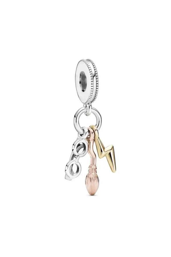 Asafaccessory Harry Potter Gözlük , Şimşek , Nimbus 2000 Charm Gümüş Kaplama Gri Tek Ebat - Image 1