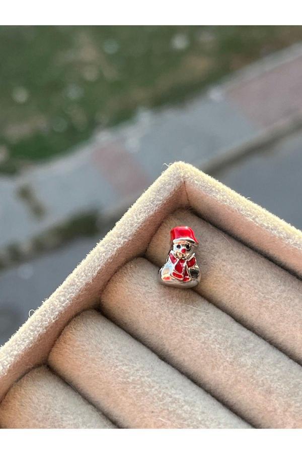 Asafaccessory Kardan Adam Charm Kaşkollu Gümüş Kaplama Gri #1 - Image 1