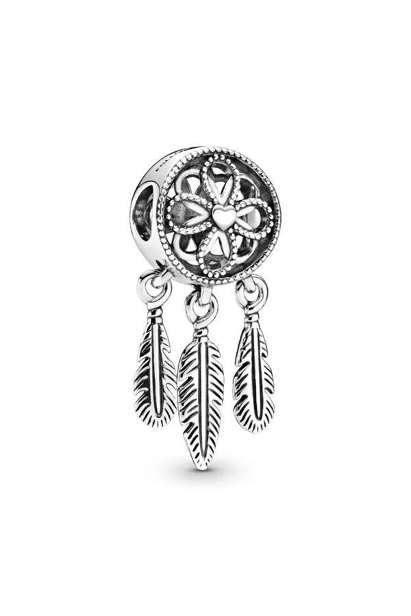 Asafaccessory Düş Kapanı Tüy Sallantılı Charm Gümüş Kaplama Gri Tek Ebat - Image 1