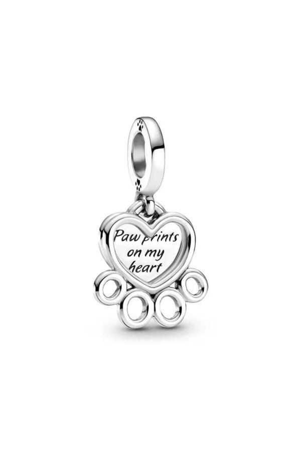 Asafaccessory Sallantılı Pati İzi Charm Gümüş Kaplama Gri Tek Ebat - Image 1