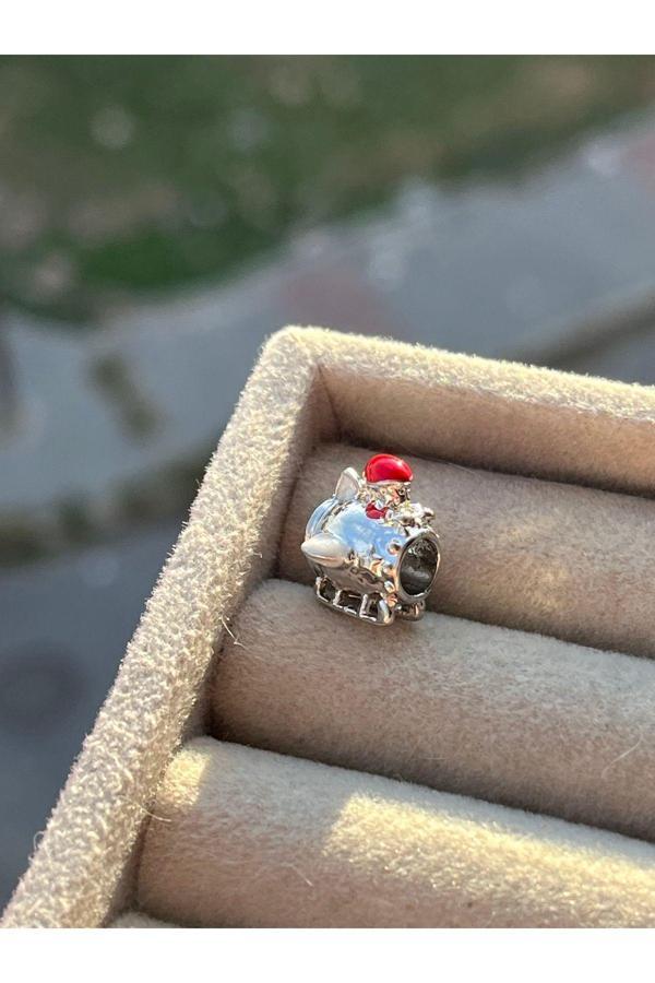 Asafaccessory Uzayda Noel Baba Charm Gümüş Kaplama Gri #1 - Image 1