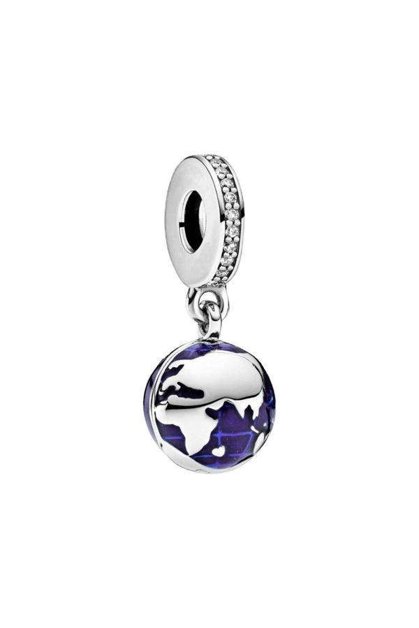 Asafaccessory Sallantılı Dünya Charm Gümüş Kaplama Mavi Tek Ebat - Image 1