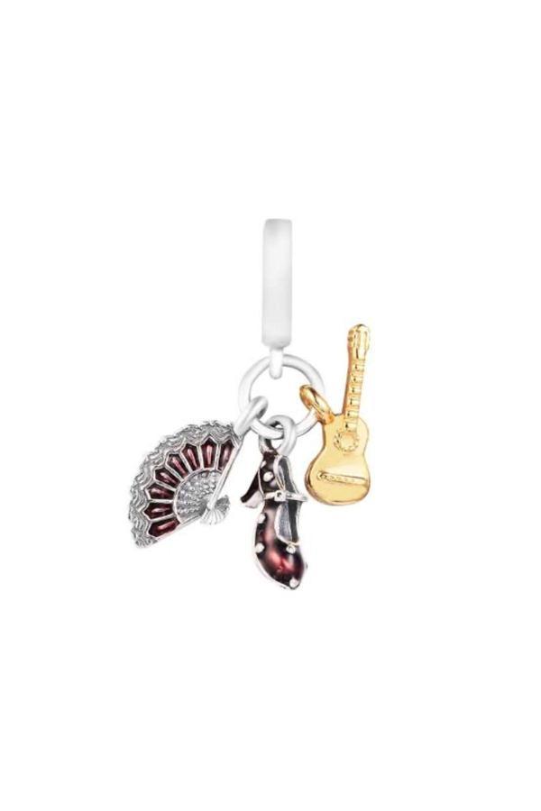 Asafaccessory İspanyol Gitarı Flemenko Charm Gümüş Kaplama Gri Tek Ebat - Image 1