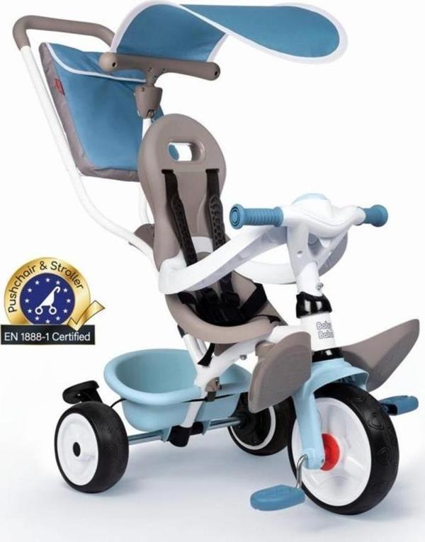 Smoby 3 Tekerlekli Çocuk Bisikleti 3'ü1 Arada Set  - Mavi 741400 - Image 1
