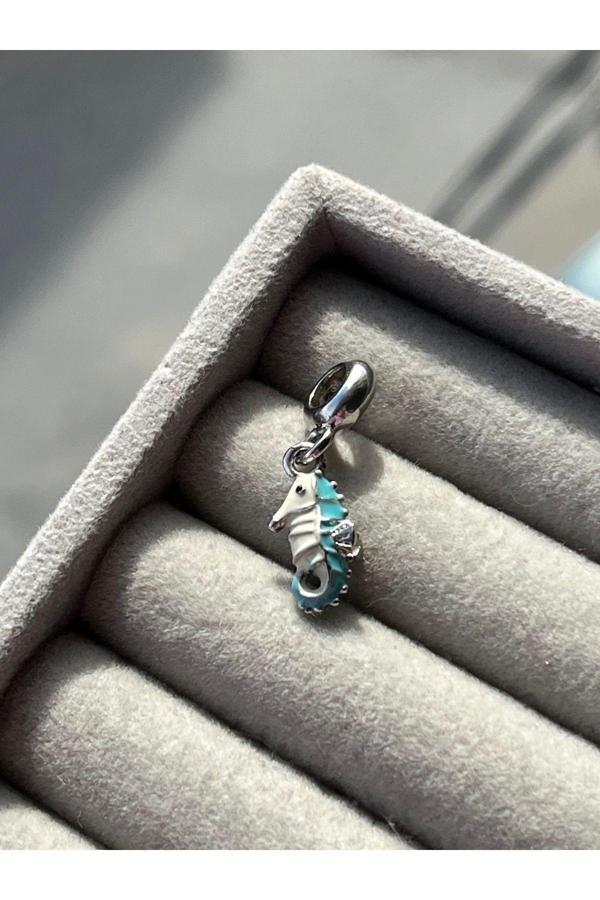 Asafaccessory Denizatı Charm Gümüş Kaplama Mavi Tek Ebat - Image 1