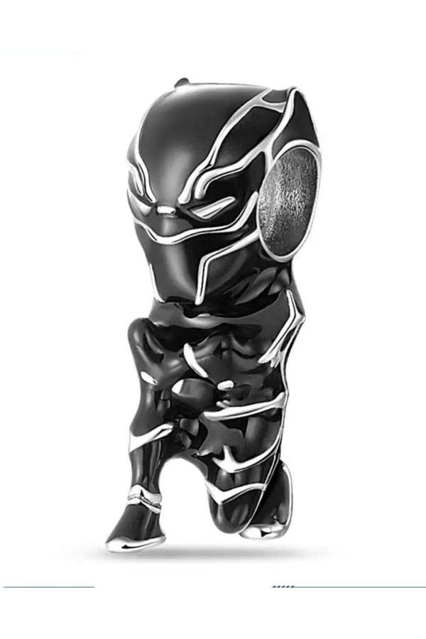 Asafaccessory Avengers Black Panther Charm Gümüş Kaplama Siyah Tek Ebat - Image 1
