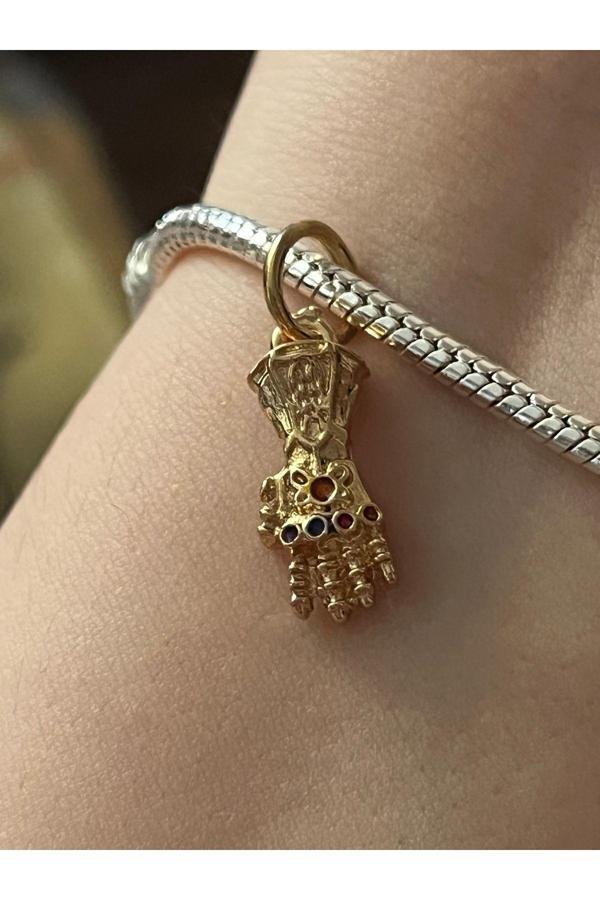 Asafaccessory Marvel Thanos Eldiven Charm Kaplama Altın Tek Ebat - Image 1