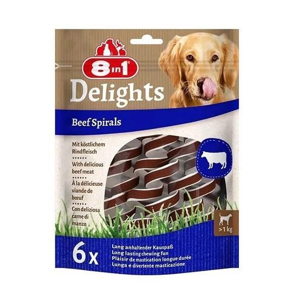8in1 Delights Smart Spirals Biftekli Burgu Köpek Ödülü 6 Adet - Image 1